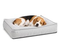 Panier Chien - Coussin Chien et Chat - Baleno Rectangle Gris Clair - 80 x 60 x 18 cm - Déhoussable - Lavable à 30°C - Flamingo