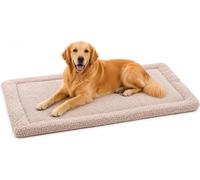 Panier Chien - Coussin Chien et Chat - Coussin rectangulaire Jacquard Taupe - pour Cages métalliques et Cages de Transport - Lavable - 116 x 69 cm - Flamingo
