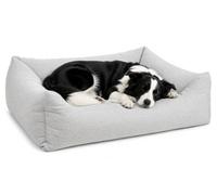 Panier Chien - Coussin Chien et Chat orthopédique à mémoire de Forme - Baleno Rectangle Gris Clair - 100 x 80 x 25 cm - Déhoussable - Lavable à 30°C - Flamingo
