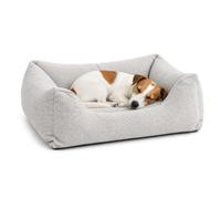 Panier Chien - Coussin Chien et Chat orthopédique à mémoire de Forme - Baleno Rectangle Gris Clair - 65 x 50 x 20 cm - Déhoussable - Lavable à 30°C - Flamingo