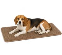 Panier Chien - Coussin Chien et Chat Orthopédique à Mémoire de Forme - Coussin Rectangulaire Webbi Beige - Convient aux Cages de Transport - 85,5x51 cm - Flamingo