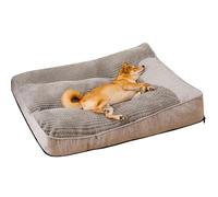 Panier Chien Grande Moyen Taille Orthopedique, Lit pour Animaux Lavable, Lit pour Chiens Dehoussabl, Tapis Matelas Animaux Anti-Stress, Anti-dérapant et Doux (60x47x18cm,Gris Clair)