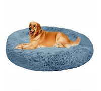 Panier Chien Grande Rond Moelleux,Coussin pour Chien Panier Donut,Lit Chien Apaisant en Peluche Doux et Comfy,XL XXL Lit pour Chien Lavable et Anti Strss(110cm)