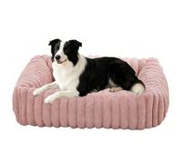 Panier Chien Lavable Dehoussable, Panier Orthopédique pour Chat, Fond Antidérapante, Coussin Douillet pour Animaux pour Chiens et Chats de Tout âge (Rose,92x69x20cm)