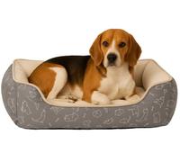 Panier Chien - Lilly Gris - 60 cm - Peluche et Textile Doux - Rembourrage Fibres Polyester - Fond antidérapant - Flamingo