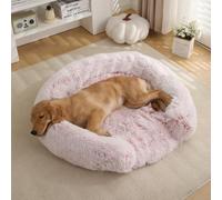 Panier Chien Orthopédique Taille XXL, Lit pour Chat Dehoussable, Coussin Animaux Lavable, Canapé Chiot, Tissu Peluche Doux, Base antidérapante, Tapis Matelas (Rose Ombré,70CM)