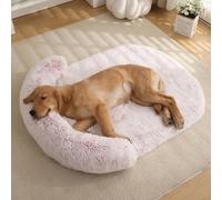 Panier Chien Orthopédique XXL,Lit pour Chien Dehoussable,Canapé,Coussin Chien Lavable,Mousse Alvéolée,Bords Surélevés,Anti-dérapant,Tissu Peluche Doux,Imperméable (Rose Ombré,80x60x12cm)