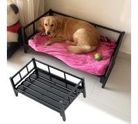 Panier Chien Panier Surélevé pour Chien de Grande Taille avec Côtés, Paniers Surélevés en Métal Robuste pour Chiens, Canapé D'intérieur et D'extérieur Chiens et Chats Âgés(XL-120x65cm/47.2x25.6in)