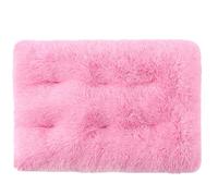 Panier Chien Petit Moyen Grande, Fausse Fourrure,Coussin Chiens Anti Stress Lavable et Antidérapant, Moelleux Lit pour Chien Peluche,Pink 3,M 64 * 48 CM（<10KG）