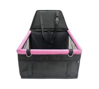 Panier Chien Voiture,Siege Auto Chien Hamac Pliable for Animaux de Compagnie, Harnais, Panier, Stable et, siège Voiture sécurité(Black and Pink)