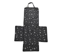 Panier Chien Voiture,Siege Auto Chien Housse de siège Auto, Sac Transport for Chat et Chiot, hamac Pliable Voyage, Panier étanche for Chiens Animaux Compagnie(Black Bone Print)