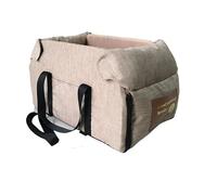 Panier Chien Voiture,Siege Auto Chien Siège Auto Central, Panier de Transport Portable for Petits et Chats, Sac Voyage sécurisé, Accessoires(Khaki Small)