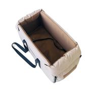 Panier Chien Voiture,Siege Auto Chien Siège Auto rehausseur Portable for Petits Chiens et Chats, avec accoudoir Central Sangle de sécurité(Khaki Large)
