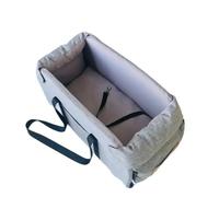 Panier Chien Voiture,Siege Auto Chien Siège rehausseur for Petit, Console Centrale, for Voiture, Chiot, Transport Portable, Sac de Voyage sécurisé for Chats(Grey Large)