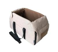 Panier Chien Voiture,Siege Auto Chien Siège rehausseur for Petit, Console Centrale, for Voiture, Chiot, Transport Portable, Sac de Voyage sécurisé for Chats(Khaki Small)