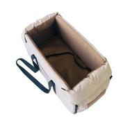 Panier Chien Voiture,Siege Auto Chien Siège rehausseur for Petit, Console Centrale, for Voiture, Chiot, Transport Portable, Sac de Voyage sécurisé for Chats(Khaki Large)