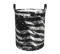 Panier circulaire confortable avec impression de drapeau américain - Panier à linge sale - Solution de rangement multi-pièces