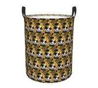 Panier circulaire confortable avec impression de tournesols pour mère et bébé, panier à linge sale, solution de rangement multi-pièces