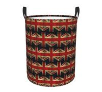 Panier circulaire confortable avec impression drapeau britannique, panier à linge sale, solution de rangement multi-pièces