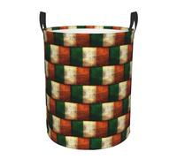 Panier circulaire confortable avec impression drapeau irlandais - Panier de rangement stable - Panier à linge sale - Solution de rangement multi-pièces