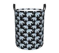 Panier circulaire confortable avec impression éléphant aztèque - Panier de rangement stable - Panier à linge sale - Solution de rangement multi-pièces