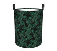 Panier circulaire confortable avec impression feuille de bananier - Panier à linge sale - Solution de rangement multi-pièces