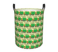Panier circulaire confortable avec impression « I Love » - Panier à linge sale - Solution de rangement multi-pièces