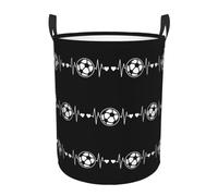 Panier circulaire confortable avec impression « I Love Soccer » - Panier à linge sale - Solution de rangement multi-pièces