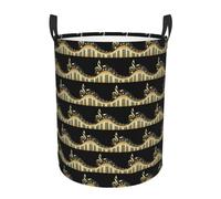 Panier circulaire confortable avec impression musicale - Panier de rangement stable - Panier à linge sale - Solution de rangement multi-pièces