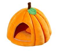 Panier Citrouille pour Chat, Niche Halloween, Niche pour Chat en Forme de Citrouille, Panier Halloween pour Chien, Tente Douce et Chaude, pour Chats d'intérieur et Petits Chiens (A(L))