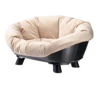 Ferplast Panier pour chien et chat avec coussin Plastique lavable Antidérapant 64×48×29,5 cm Noir