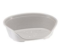 Ferplast Panier Chien Panier Chat 100% en Plastique, Respirante et Antidérapante Siesta Deluxe, 49 x 36 x 17,5 cm, Gris Clair