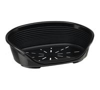 Ferplast Panier Chien Panier Chat 100% en Plastique, Respirante et Antidérapante Siesta Deluxe, 61,5 x 45 x 21,5 cm, Noir
