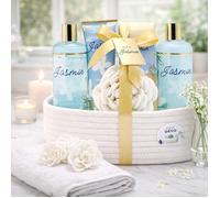 Panier Corps & Bain Jasmin - Coffret Bien-Être Complet Cadeau Femme