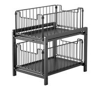 Panier Coulissan pour Cuisine, Coulissant Tiroir Étagères pour Placard Meuble Cuisine Salle BainPanier Coulissan pour Cuisine, Garde-Manger, 26 x 37 x 38,5 cm (noir)