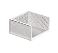 Panier coulissant en plastique | Blanc, 44 cm x 28/34/38 cm, 13/24,5 cm, rangement de placard de cuisine, bureau, armoire(44x38x24.5cm)