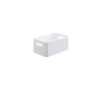 Rotho Country Boîte de rangement 6l en rotin, Plastique (PP) sans BPA, blanc, A5/6l (28.0 x 18.5 x 12.6 cm)
