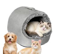 Panier Couvert pour Chat Lit pour Chaton d'hiver Semi-Fermé Confortable Et
