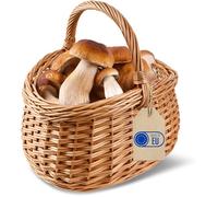 Panier - CREATIVE HOME - Osier Champignons - Osier naturel tressé main - Ficelles amovibles lavables - 43x33x40 cm