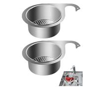 Panier crépine d'évier en acier inoxydable | Lot 2 filtres d'évier Swan pour cuisine | Panier collecteur nourriture pour évier suspendu évier intérieur | Panier rangement d'angle pour crépines d'évier