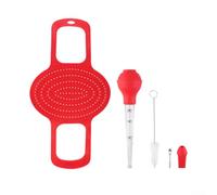 Panier Cuisson Dinde Silicone Haute Température avec Injecteur(Red（2）)