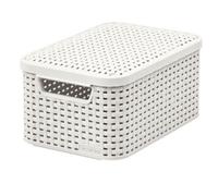 Panier Curver Rangement Couvercle Beige Rattan 205840