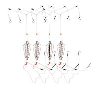 Panier d'alimentation de Leurre de P¡§oche 4 Pi¡§¡§Ces, Panier d'alimentation de Leurre ¡§¡è Ressort de P¡§oche Int¡§|GR¡§| de 15 G de Poids avec Crochets pour Accessoires de P¡§oche