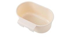 Panier d'angle 3 en 1 pour évier de cuisine - Design col de cygne - Collecteur de compost et filtre de vidange avec passoire suspendue - Ajustement universel (beige)