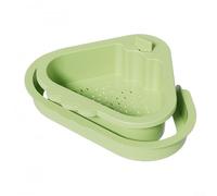 Panier d'angle pour évier avec fixation sécurisée et vidage automatique, comprend un porte-éponge pour une gestion organisée des déchets d'évier de cuisine (vert)