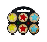 Panier De 6 Boules De Pétanque En Bois Léger Pour Les Enfants Multicolore