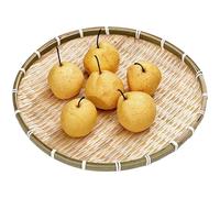 Panier de Bambou Rond de 12 Pouces Rangement à Plat empilable Plateau Service bac à Fruits tissés pour Cuisine Gardien Table Rangement Panier pour l'organisation et l'affichag