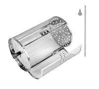 Panier de barbecue à roulettes - Cage à friteuse à air en acier inoxydable - Panier de cuisson rotatif antiadhésif - Tambour en durable pour la cuisson - Machine à frites, torréfaction à café