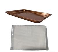 Panier de barbecue avec poignée amovible pour poisson, crevettes, légumes - Ensemble d'accessoires de barbecue en acier inoxydable 304 pour cuisine de jardin, pique-nique (petite poêle bronze)