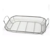Panier de barbecue carré en acier inoxydable, 38,1 x 27,9 cm avec poignées pour légumes, poissons, fruits de mer, cuisine en plein air